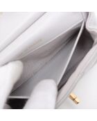 Porte -cartes à rabat avec bandoulière chaîne Gris perle - 9.5x11x3 cm - Très bon état