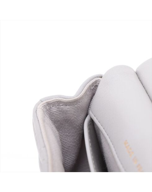 Porte -cartes à rabat avec bandoulière chaîne Gris perle - 9.5x11x3 cm - Très bon état