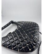 Estuche Rockstud con doble cremallera y pajarita negra - 30x19x4 cm - Nuevo estado