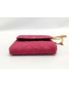 Klassieke kaarthouder met klep met roze ketting - 2x4x6 cm - Goede conditie