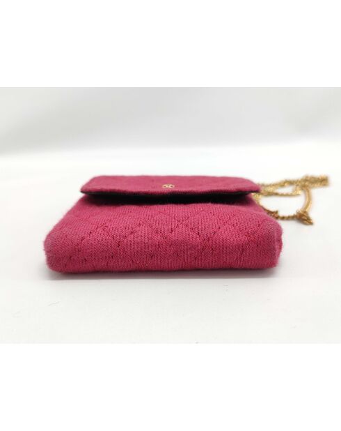 Klassieke kaarthouder met klep met roze ketting - 2x4x6 cm - Goede conditie