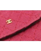 Klassieke kaarthouder met klep met roze ketting - 2x4x6 cm - Goede conditie