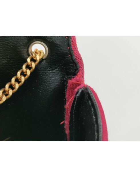 Klassieke kaarthouder met klep met roze ketting - 2x4x6 cm - Goede conditie