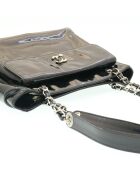 Vintage CC schoudertas met vierkante klep Zwart - 27x22x8 cm - Zeer goede staat