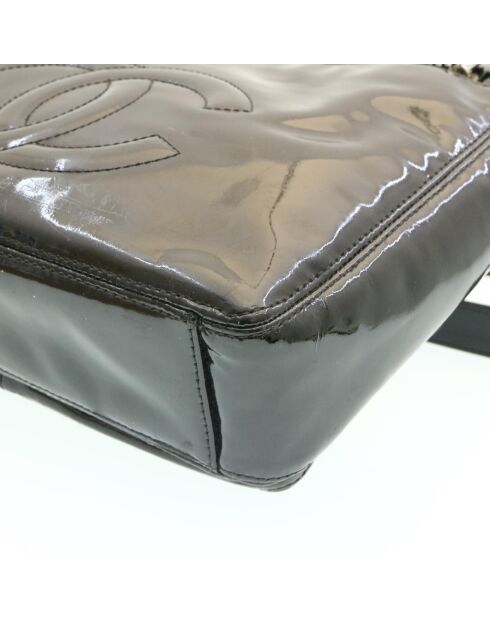 Vintage CC schoudertas met vierkante klep Zwart - 27x22x8 cm - Zeer goede staat