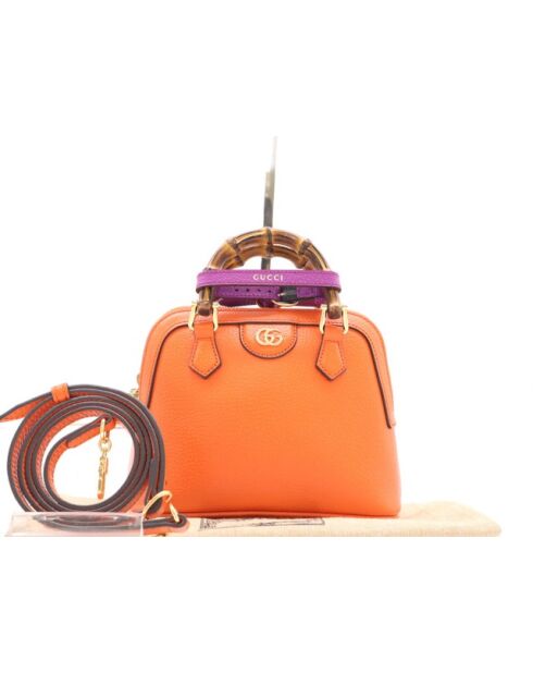 Diana nm draagtas met oranje bamboe hengsels - 20x7x16 cm - Zeer goede staat