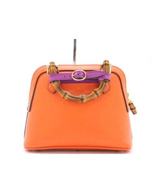 Diana nm draagtas met oranje bamboe hengsels - 20x7x16 cm - Zeer goede staat