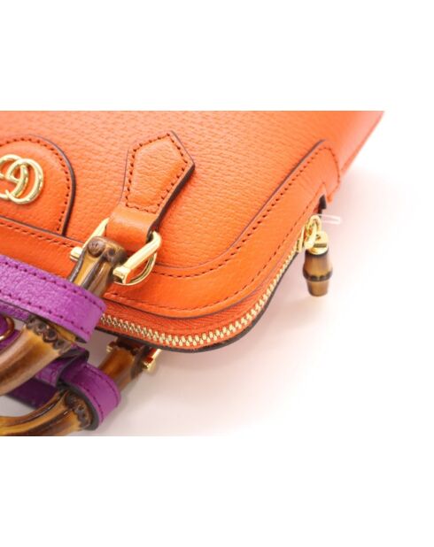 Diana nm draagtas met oranje bamboe hengsels - 20x7x16 cm - Zeer goede staat