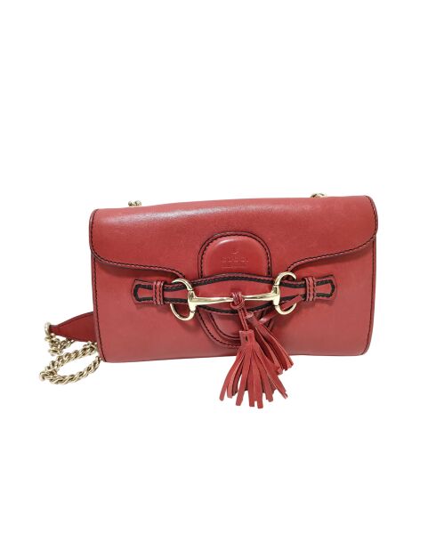 Emily Tasche mit roter Kettenklappe - 15x4x23 cm - Guter Zustand