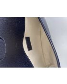 Marineblauwe bananenzak met klep - 24x16x2,5 cm - Zeer goede staat