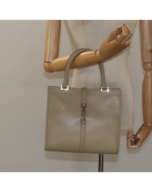 Estuche beige con cadena y pajarita - 25x23x7 cm - En buen estado