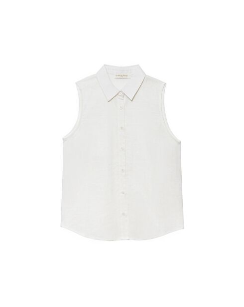 Chemisier sans manches Toya coupe droite blanc