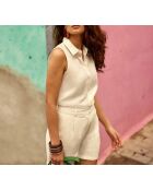 Chemisier sans manches Toya coupe droite blanc
