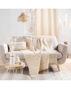 Cuscino rimovibile (30 x 50 cm) Doreline naturale, cotone jacquard e fili metallici