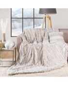 Cuscino rimovibile (45 x 45 cm) Lynx naturale, pelliccia sintetica/velluto