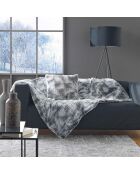 Cuscino rimovibile (45 x 45 cm) grigio antartico, pelliccia sintetica