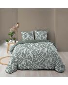 Parure housse de couette imprimée en Coton Morgane sauge
