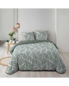 Parure housse de couette imprimée en Coton Morgane sauge