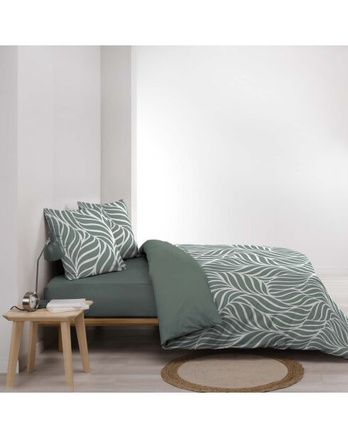 Parure housse de couette imprimée en Coton Morgane sauge