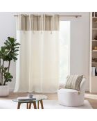 Tenda Solando con occhielli con pompon bianco/beige - 140x240 cm