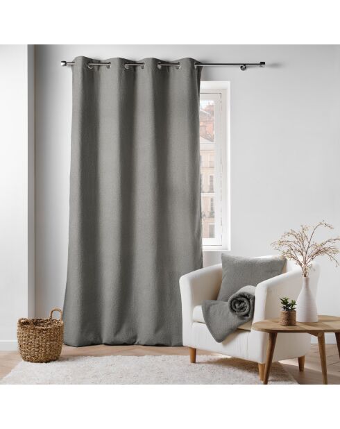 Tenda Grommet (140 x 240 cm) grigio lanoso, tinta unita bouclé