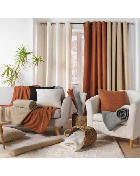 Tenda Grommet (140 x 240 cm) grigio lanoso, tinta unita bouclé