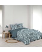 Parure housse de couette imprimée Morgane bleue