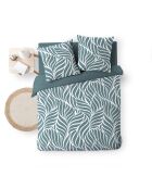 Parure housse de couette imprimée Morgane bleue