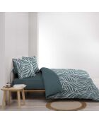 Parure housse de couette imprimée Morgane bleue