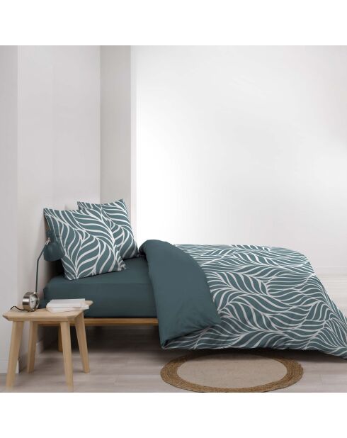 Parure housse de couette imprimée Morgane bleue