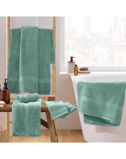 2 paños (15 x 21 cm) Elegance Celadon, 100% algodón liso