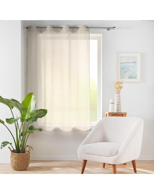 Lino Carlin velato con occhielli (140 x 180 cm), voile intrecciato