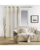 Tenda Grommet, 140 x 240 cm, colore: bianco tramonto dorato, finitura in cotone con filettatura