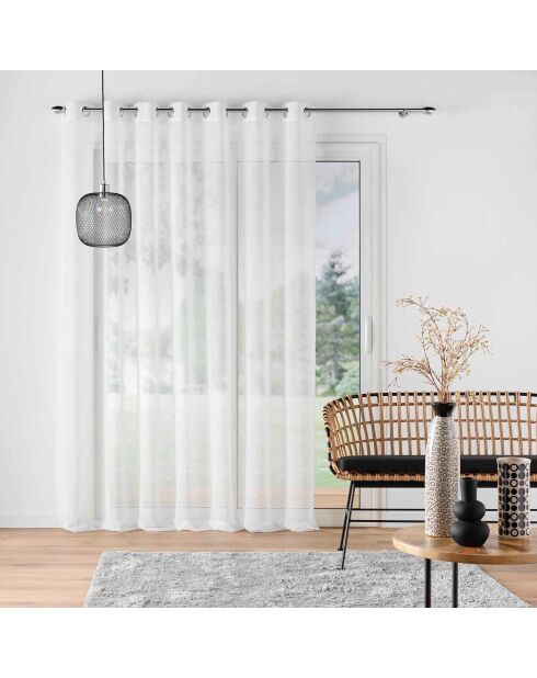 Carlino naturale trasparente con occhielli ad ampia larghezza (240 x 240 cm), velo strutturato