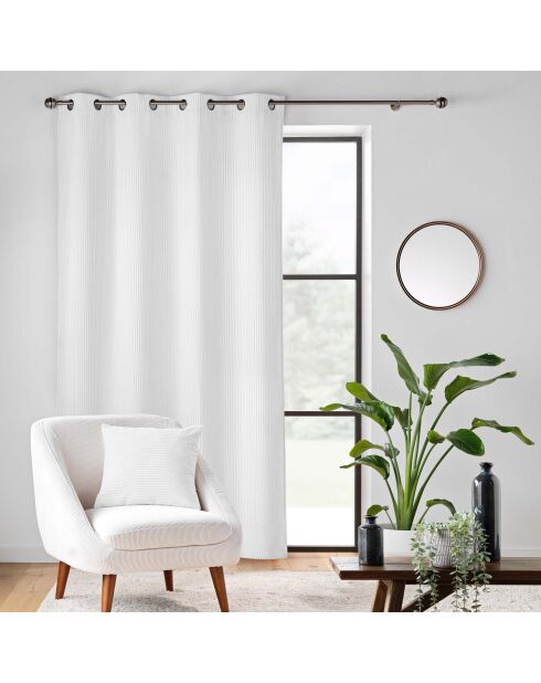 Tenda Grommet (140 x 260 cm), chiodi bianchi, flanella a rilievo liscio