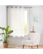 Rideau à œillets voile tissé Carlin naturel - 140x180 cm