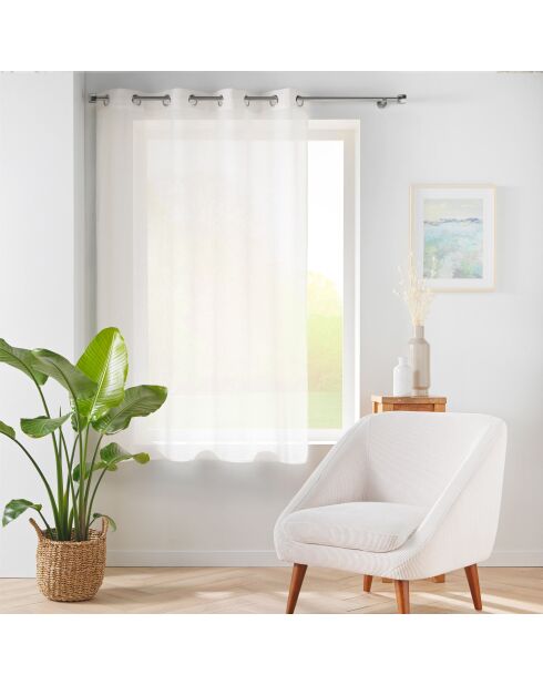 Rideau à œillets voile tissé Carlin naturel - 140x180 cm