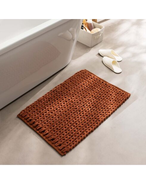 Badtapijt (50 x 80 cm) Ariel Terracotta, katoen/polyester chenille