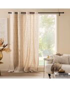 Tenda Grommet (140 x 240 cm) Ondine bianca, policotone con stampa metallizzata