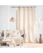 Tenda Grommet (140 x 240 cm) in Doreline naturale, jacquard di cotone e parte superiore in filo metallico