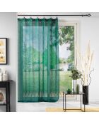 Rideau à anneaux voile tissé Linka émeraude  - 140x280 cm