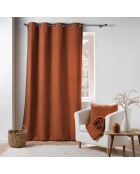 Tenda con occhielli in terracotta Wooly (140 x 240 cm), tinta unita bouclé