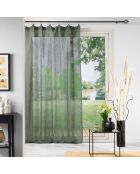 Rideau à anneaux voile tissé Linka kaki - 140x240 cm