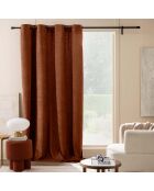 Rideau à oeillets bouclette unie Winona terracotta - 140x260 cm