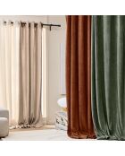 Rideau à oeillets bouclette unie Winona terracotta - 140x260 cm