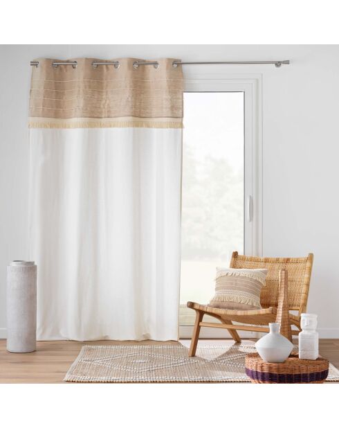 Tenda Grommet (140 x 240 cm) Cirrus Natural, in cotone/poliestere con parte superiore