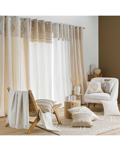 Tenda Grommet (140 x 240 cm) Cirrus Natural, in cotone/poliestere con parte superiore