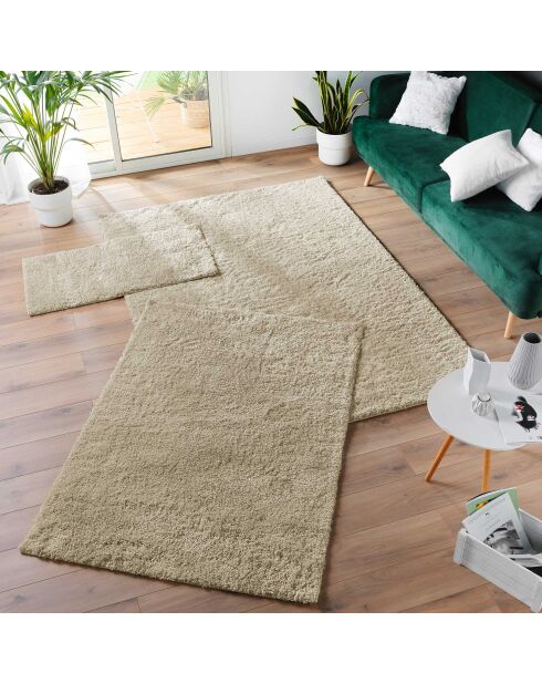 Tapis rectangle shaggy uni Tango taupe - 160x230 cm
