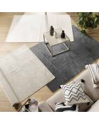 Tappeto rettangolare (140 x 200 cm) Geode Grey, rilievo in viscosa