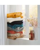 Plaid flanelle relief unie Mini Frosty bleu - 125x150 cm